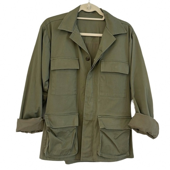 Uncle Studios Cargo Green Military Utility Jacket Coat - Picture 2 of 4